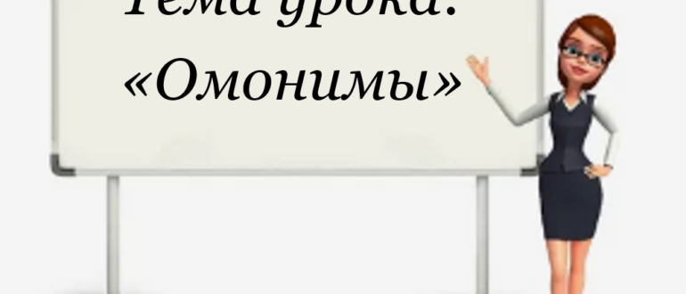 Тема урока "Омонимы"