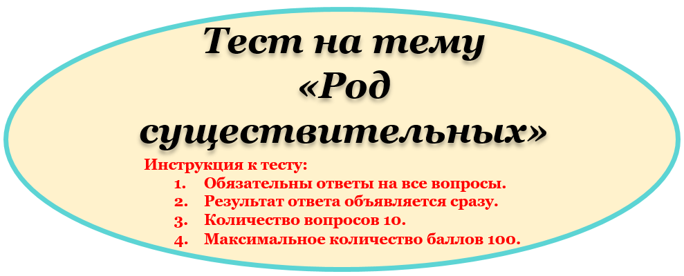 Тест о роде
