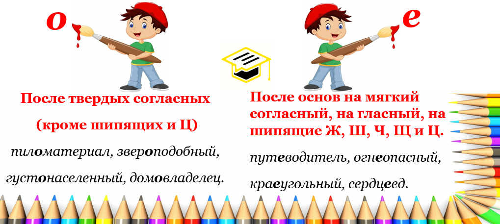 Соединительные гласные или интерфиксы.